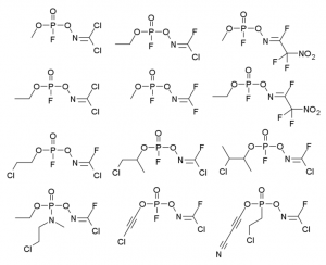 Voorbeelden van Novichok-structuren.