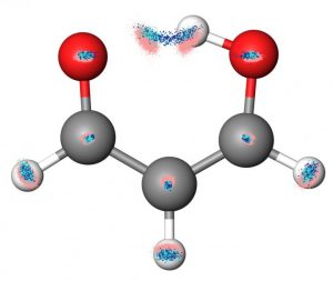 malonaldehyde met overspringend proton.